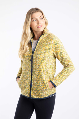 Rochelle Womens Full Zip Printed Microfleece - Cream