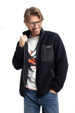 Fletcher Mens Full Zip Borg Fleece - Midnight