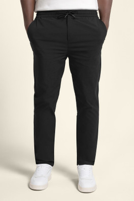 Mens Drawstring Stretch Nylon Trouser - Black