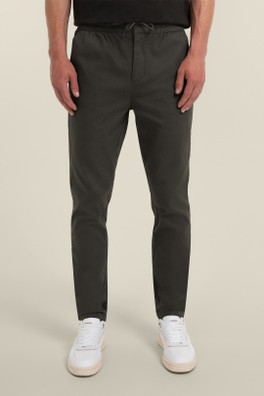 Mens Drawstring Slim Fit Chino Trouser - Slate
