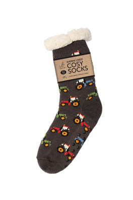 Men's Funky Cosy Sherpa Slipper Socks 3.1 TOG - Modern Tractor