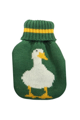 Reuseable Knitted Cover Hand Warmer - White Duck