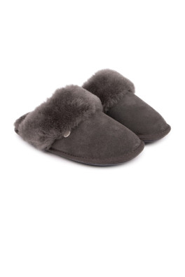 Womens Duchess Sheepskin Slipper - Granite