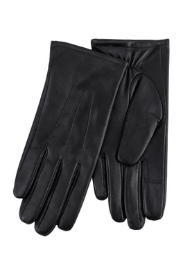 Womens Three Point Leather Glove - Black