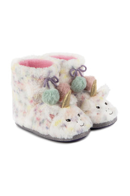 Kids Multi Faux Fur Boot Slippers - Multi