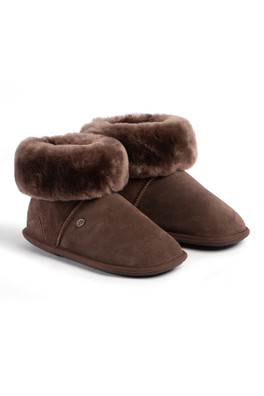 Womens Albery Sheepskin Slipper - Chocolate