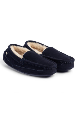 Mens Harry Sheepskin Slipper - Navy