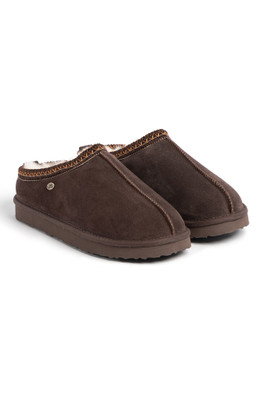 Mens Miles Sheepskin Slipper - Chocolate
