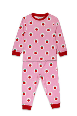 Kids 100% Cotton Apple Print Pyjamas - Pink