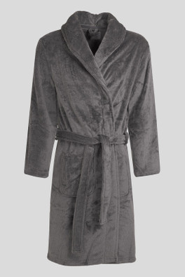 Harrow Mens Supersoft Fleece Dressing Gown - Grey