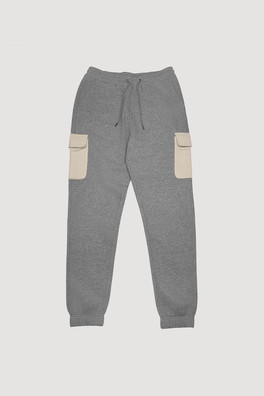 Mens Combat Jogger With Contrast Pockets - Grey