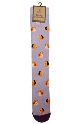 Womens Outdoor Funky Patterned Welly Socks - Guinea Pig