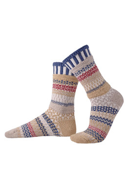 Unisex Mismatched Striped Pattern Crew Sock - Bateau Mouche