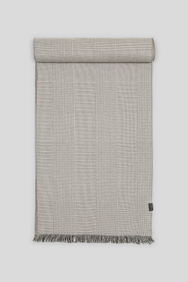 Duncton Mens Check Scarf - Stone