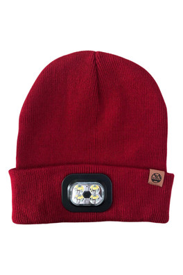 Unisex LED Lighted Beanie Hat - Wine Red