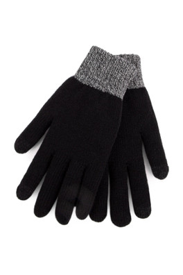Mens Stretch Knitted SmarTouch Gloves - Black