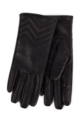 Womens Cashmere Lined Leather Glove - Black