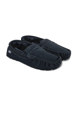 Mens Suede Moccasin - Navy