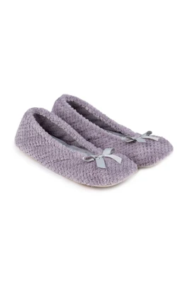 Womens Popcorn Ballet Slippers - Pale Grey