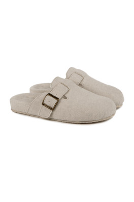 Womens Felt Clog Slipper - Oatmeal