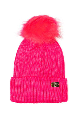 Bella Womens Pom Pom Beanie Hat - Bonbon