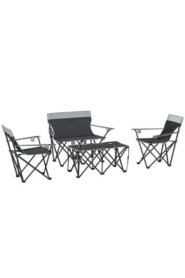 Foldable Camping Table and Chairs - Grey