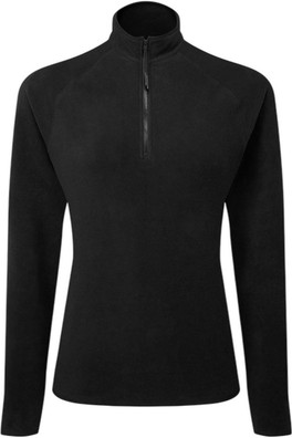 Fitted Active Womens Fleece Top - Black