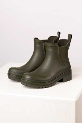 Ripon Womens Short Welly Boot - Olive