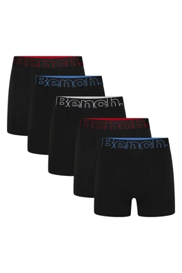 Brento 5 Pack Mens Cotton Breathable Boxers - Black