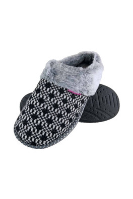 Women's Memory Foam Knitted Mules Slippers - Black