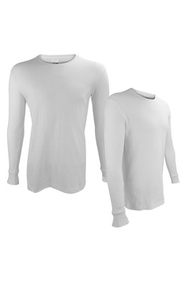 2 Pack Mens Thermal Fleece Base Layer Top - White