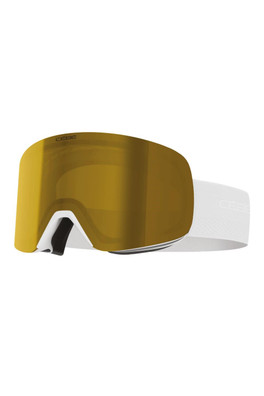 Striker2 SM Unisex Cylindrical Ski Goggles - White/Brown Gold Mirror