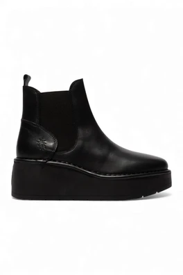 Womens HELY268 Chelsea Leather Ankle Pull-On Boots - Black