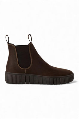 Womens Leather Chelsea Ankle Boots - Brown Metallic