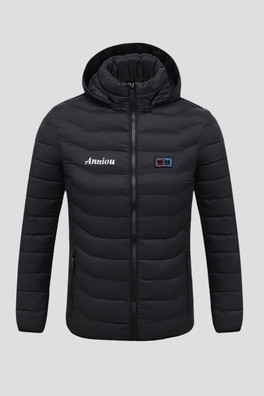 Dual Switch Heated Puffer Jacket Unisex - Black