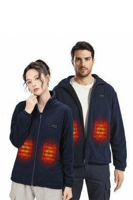 Dual Control 5 Area Heated Fleece Jacket Unisex - Navy