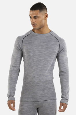 Merino Mens Crew Neck Base Layer Top - Grey