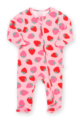 Baby 95% Organic Cotton Zippy Sleepsuit - Berry Brave