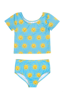 Kids 85% Recycled Polyester Talia Tankini - Sunshine Smiles
