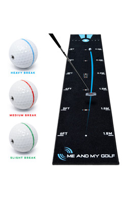 Breaking Ball Golf Putting Mat - 7.5ft - Black