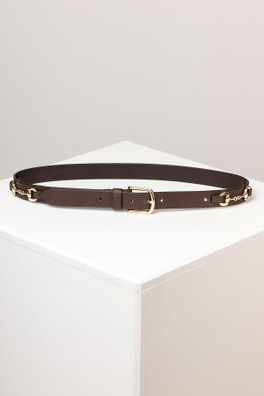 Lucinda Womens Leather Snaffle Belt - Waxy Brown