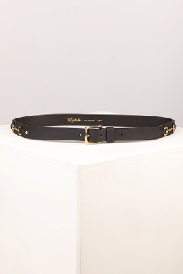 Lucinda Womens Leather Snaffle Belt - Waxy Black