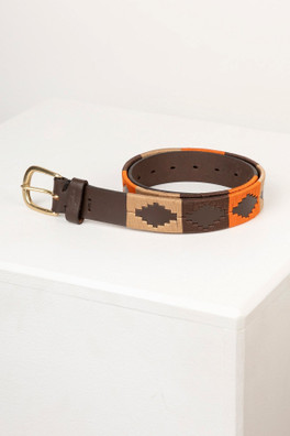 Askwith Womens Polo Belt - Orange/Brown/Beige