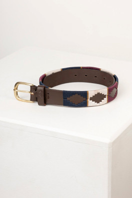 Askwith Womens Polo Belt - Brown/Berry/Navy