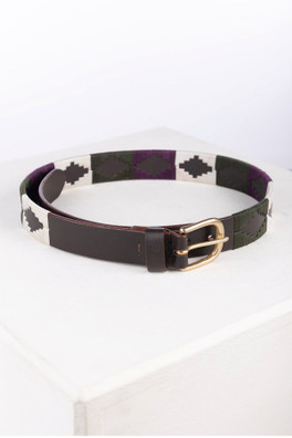 Askwith Womens Polo Belt - Olive/White/Berry
