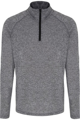 Performance Mens Quarter Zip Top - Black Melange/Black