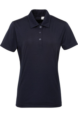 Panelled Womens Short Sleeve Polo Shirt - French Navy