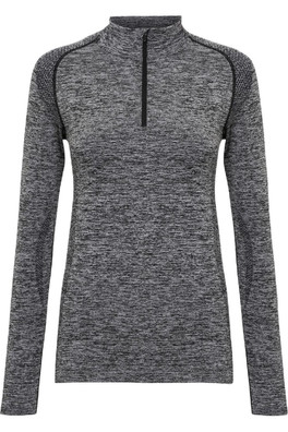Multi Sport Womens Seamless 3D Fit Zip Top - Charcoal
