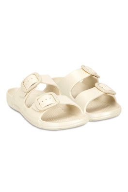 Womens Solbounce Double Buckle Adjustable Slide - Stone Metallic