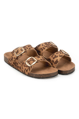 Womens Double Buckle Slider - Animal